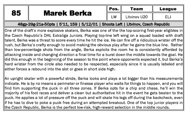 nhl scouting report